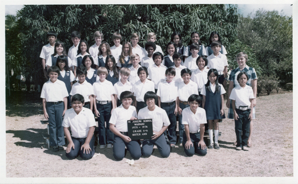 St Joseph School, 1975-1976, Grade 6A Class Photo